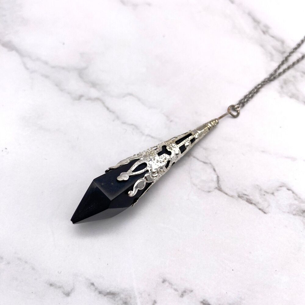 Black Resin Pendulum Necklace